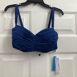 Bleu by Rod Beattie Shirred Underwire DD-Cup Bikini Top
